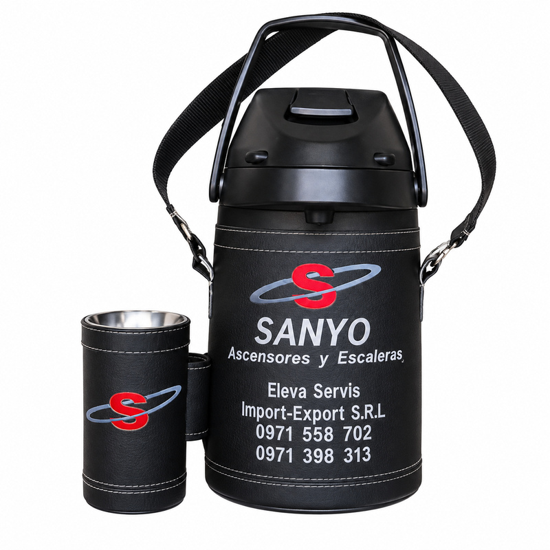 Termo frío/calor de acero inoxidable con logo bordado