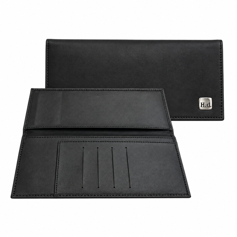 Porta chequera en símil cuero interior con porta tarjetas
