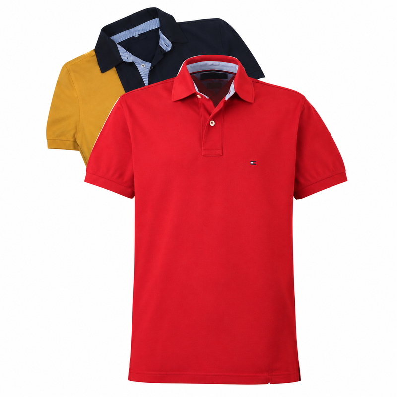 Remera polo cuello tommy más logo bordado