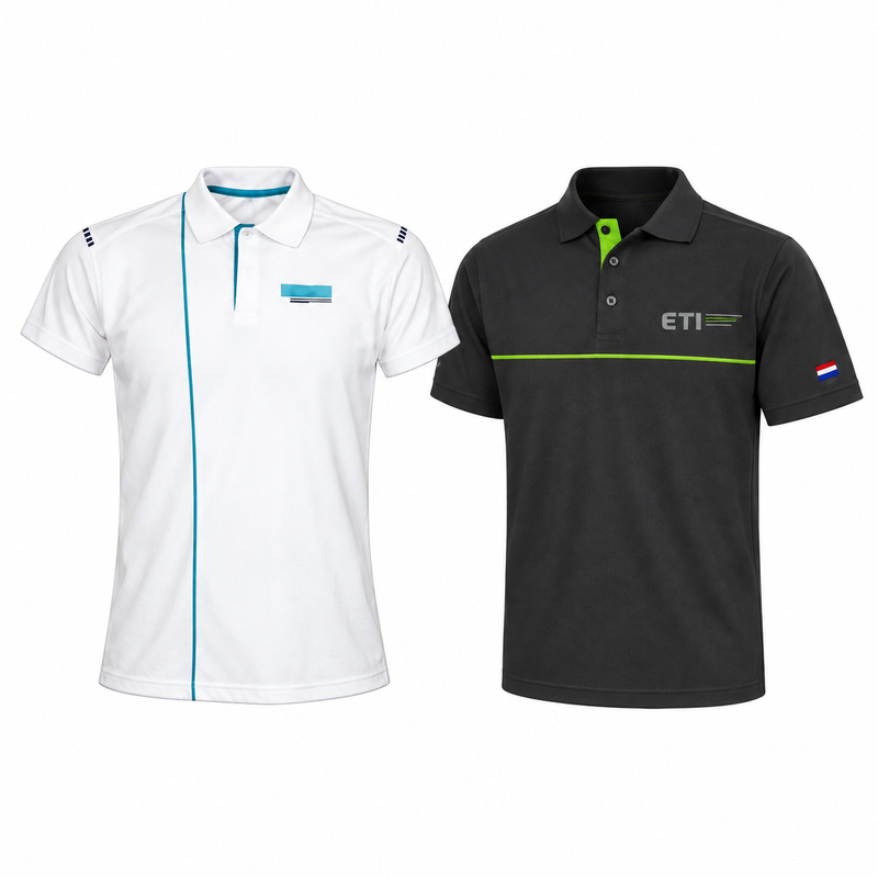 Remera polo con apliques a elección más logo bordado