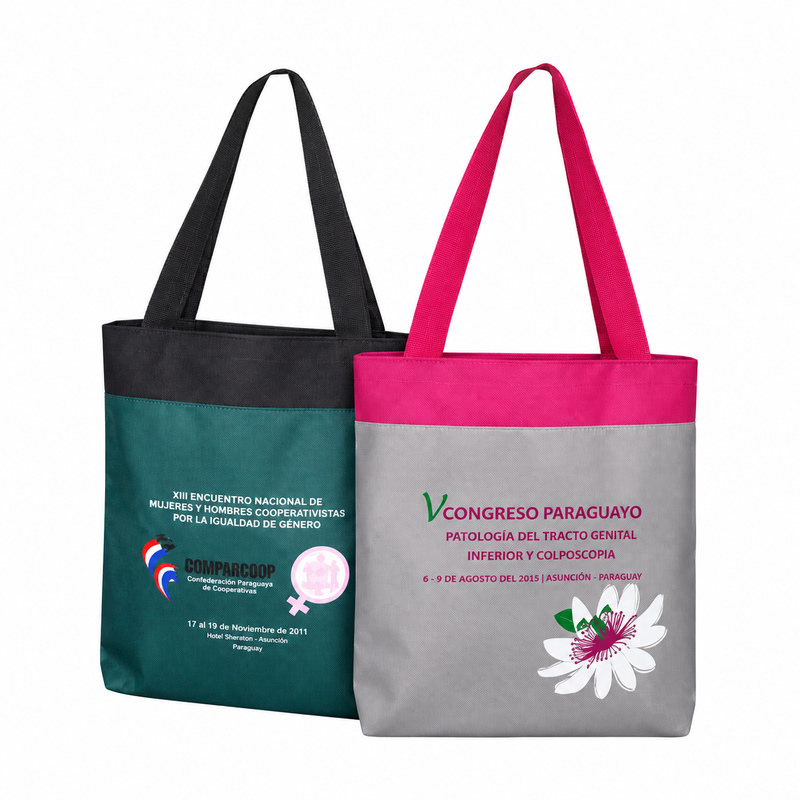 Bolso combinado en tela 600