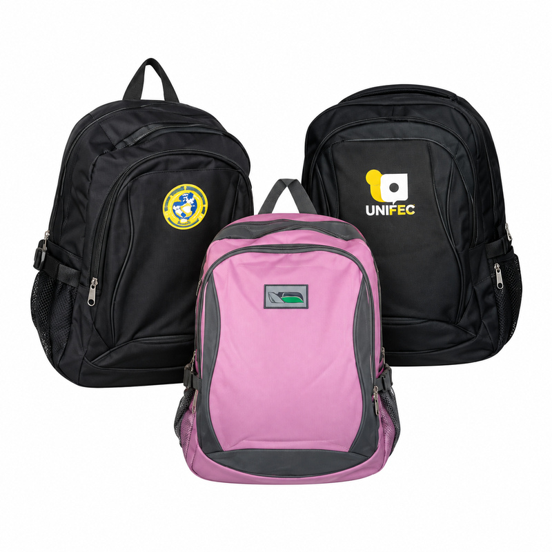 Mochila tipo chenson con amplio bolsillo en el frente, porta hoppy