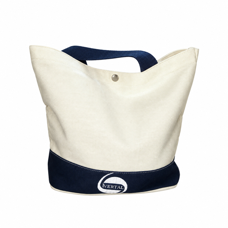Bolso en tela pilar combinado con logo bordado